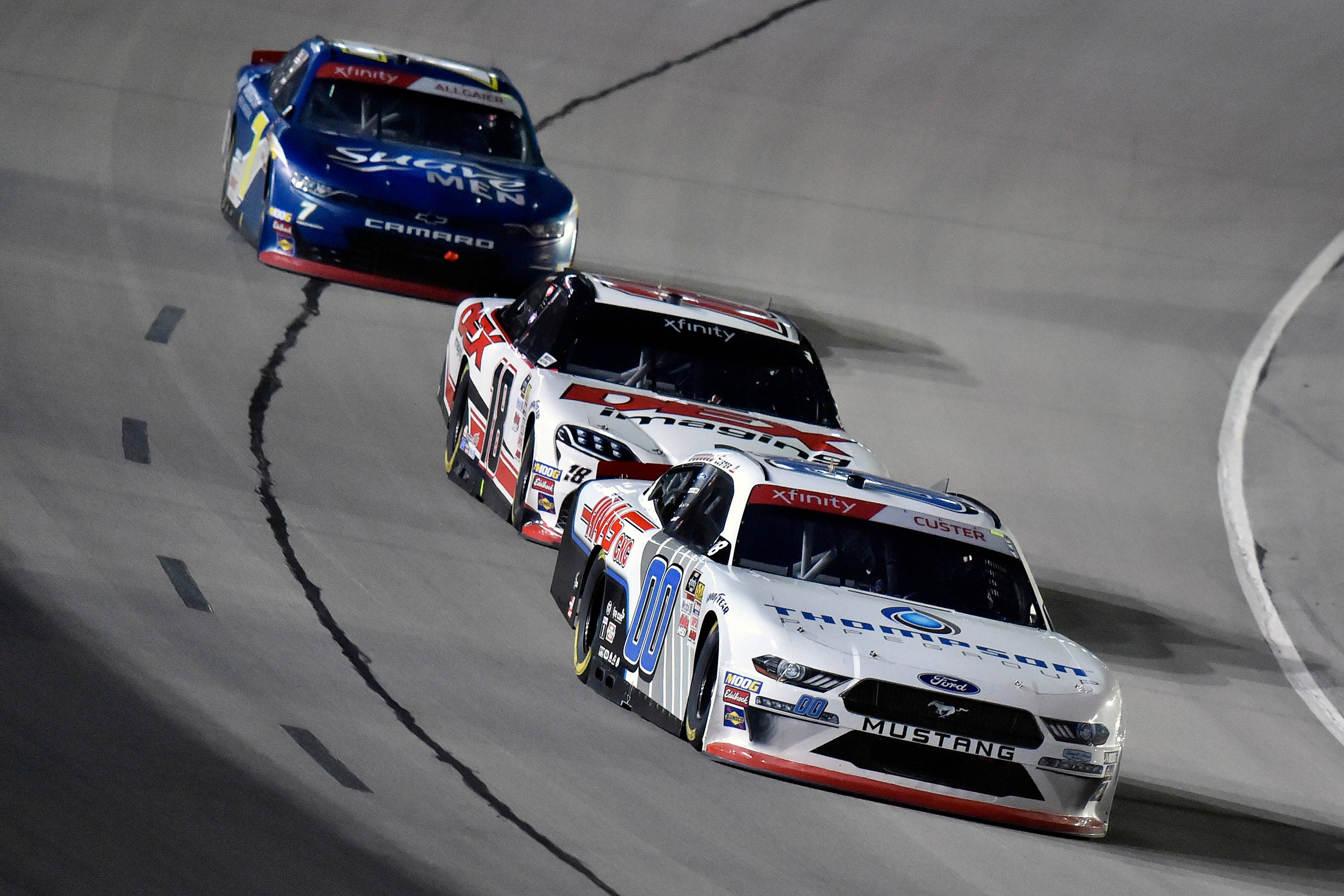 SHR's Cole Custer finished eighth and sits second in points. SHR's Cole Custer finished eighth and sits second in points.